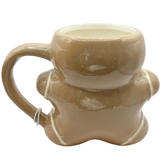 Christmas White Brown Gingerbread Man Figural Mug Cup [Rare VHTF] - Picture 6 of 8